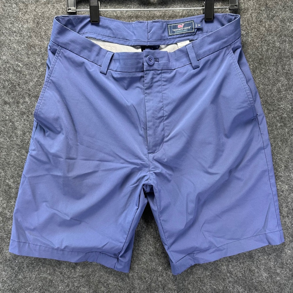 Vineyard Vines Mens Blue Performance Golf Chino Shorts 34